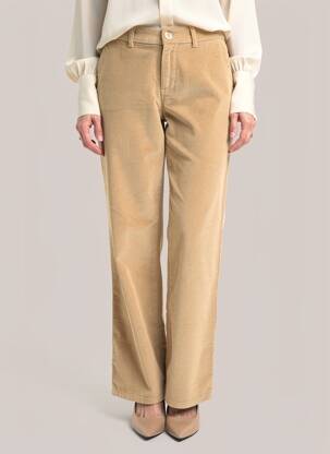 Pantalon droit stretch taille normale beige KANOPE femme