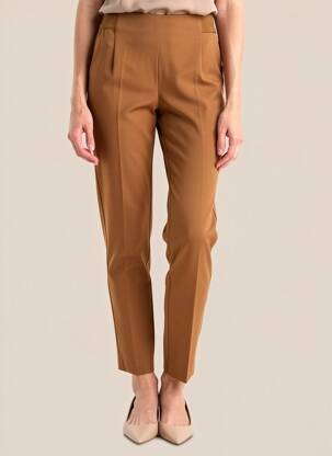 Pantalon slim taille élastique taille normale marron ANNA SERAVALLI femme