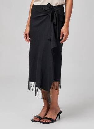 Jupe mi-longue stretch gris DIEGA femme