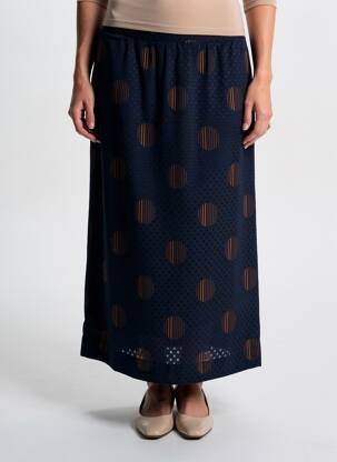 Jupe longue imprimé fantaisie bleu DES PETITS HAUTS femme