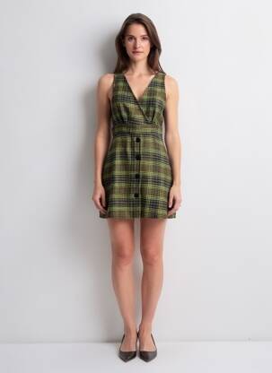 Robe courte sans manche sans manche vert LILI SIDONIO femme