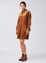 Robe courte manches longues manches longues marron MOLLY BRACKEN femme