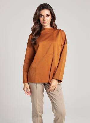Top manches longues manches longues marron ANNA SERAVALLI femme