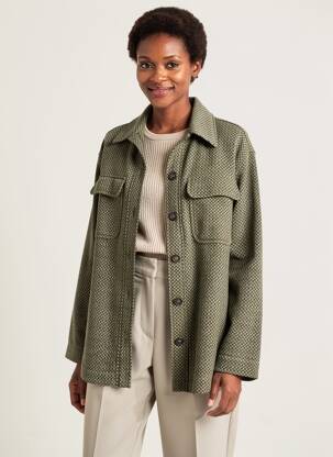 Veste casual coupe droite vert DIEGA femme