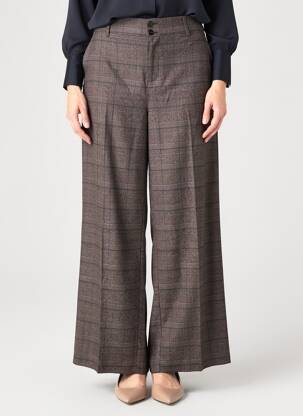 Pantalon large fermeture zippée sous rabat boutonné taille normale marron STREET ONE femme