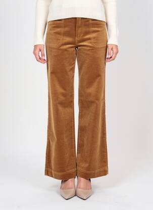 Pantalon large fermeture zippée sous rabat boutonné taille normale jaune SURKANA femme