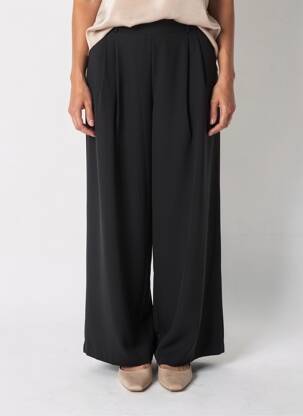 Pantalon large fermeture zip latéral taille normale noir IMPERIAL femme