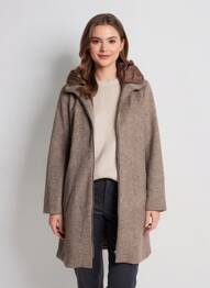 Manteau long a capuche a capuche marron PLEASE femme