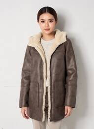 Manteau long a capuche a capuche marron STREET ONE femme