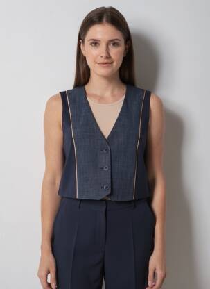 Gilet sans manche doublure bleu IMPERIAL femme