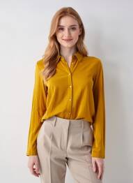 Chemisier coupe cintrée manches longues jaune SURKANA femme