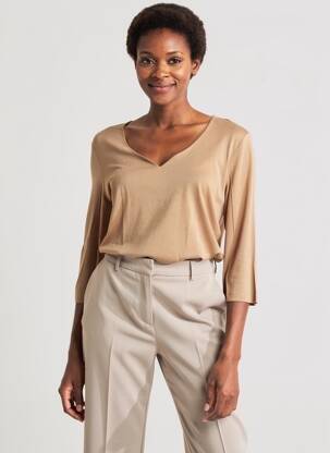 T-shirt manches 3/4 manches 3/4 beige STREET ONE femme