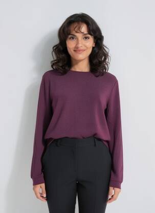Top stretch manches longues violet STREET ONE femme