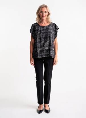 T-shirt coupe droite manches courtes noir SHEEGO femme