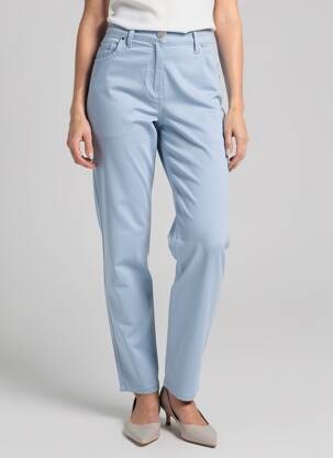 Pantalon slim tissage popeline taille normale bleu SHEEGO femme