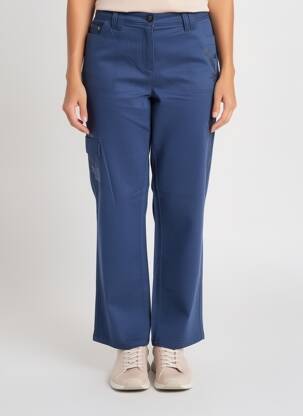 Pantalon droit tissage popeline taille normale bleu SHEEGO femme