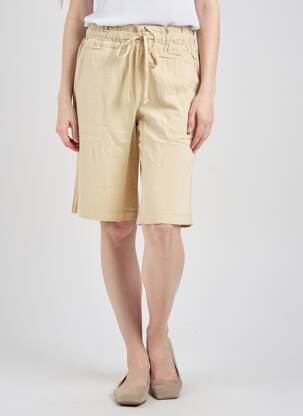 Bermuda taille élastique taille normale beige SHEEGO femme