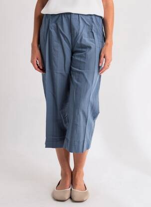 Pantacourt coupe droite taille normale bleu KJBRAND femme