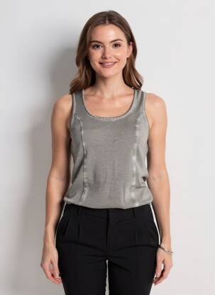 Débardeur stretch sans manche gris MANDARIN femme