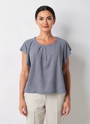 T-shirt imprimé fantaisie manches courtes bleu SHEEGO femme
