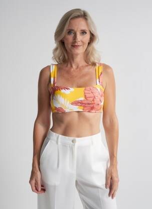 Haut de maillot de bain stretch haut soutien-gorge avec mousse de rembourrage amovible jaune OLYMPIA femme
