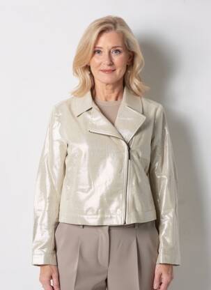 Veste casual col tailleur beige I.CODE (By IKKS) femme