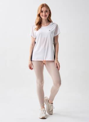 T-shirt col rond manches courtes blanc EVY femme