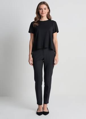 Top manches courtes manches courtes noir LILI SIDONIO femme