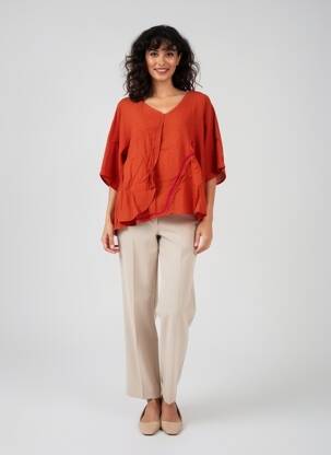 Blouse manches 3/4 manches 3/4 orange TERRÉ femme