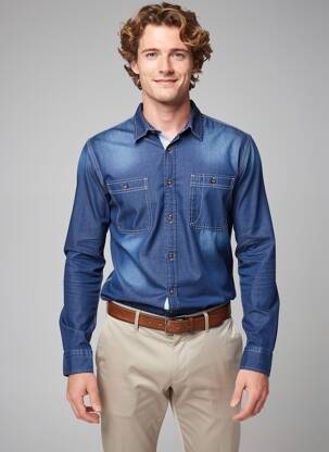 Chemise manches longues poches bleu ELEMENT homme
