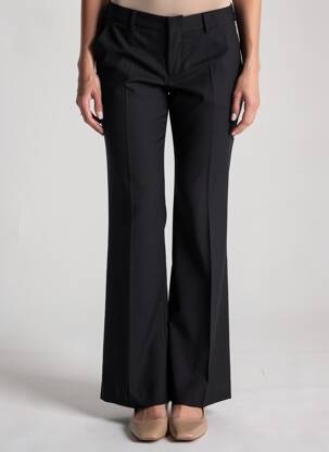 Pantalon flare taille normale taille normale noir QUIET femme