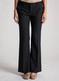 Pantalon flare fermeture zippée sous rabat avec crochet taille normale noir QUIET femme