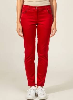 Pantalon slim tissage popeline taille normale rouge DIANE LAURY femme