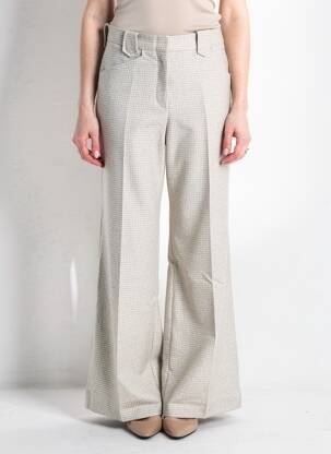 Pantalon flare fermeture zippée sous rabat avec crochet taille normale gris MARGAUX LONNBERG femme