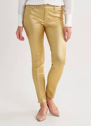 Pantalon slim tissage enduit taille normale or VERO MODA femme