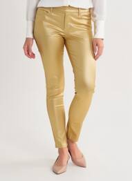 Pantalon slim tissage enduit taille normale or VERO MODA femme