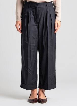 Pantalon 7/8 taille haute taille haute noir IDANO femme