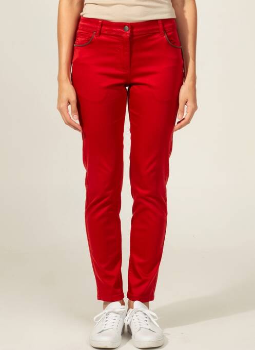 Pantalon slim tissage popeline taille normale rouge DIANE LAURY femme