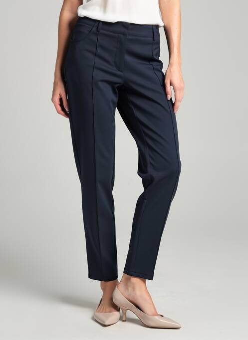 Pantalon slim taille élastique taille normale bleu ZHENZI femme