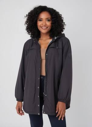 Doudoune manches longues a capuche noir ZHENZI femme