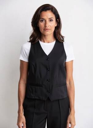 Gilet sans manche coupe cintrée noir ZHENZI femme