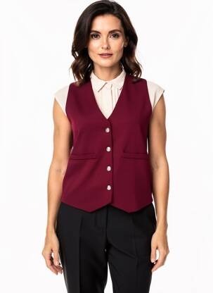Gilet sans manche coupe droite rouge JORGIE PARIS femme