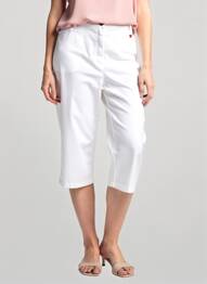 Pantacourt coupe droite blanc TONI femme