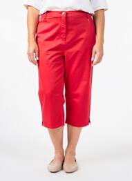Pantacourt coupe droite rouge TONI femme