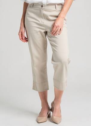 Pantacourt coupe droite beige TONI femme