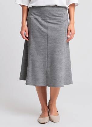 Jupe mi-longue coupe évasée gris GRIFFON femme