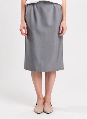 Jupe mi-longue coupe droite gris GRIFFON femme