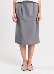 Jupe mi-longue coupe droite gris GRIFFON femme