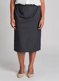 Jupe mi-longue coupe droite gris GRIFFON femme