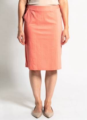 Jupe mi-longue coupe droite rose GRIFFON femme